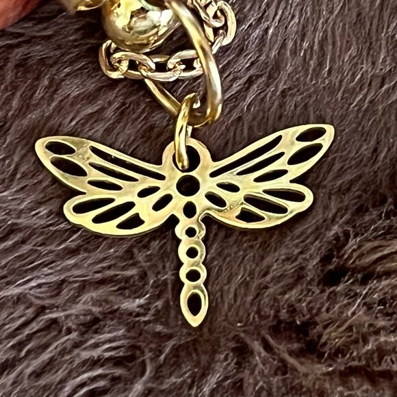 Red Jasper Urn/Vial Pendant Necklace • Dragonfly Charm • Memorial Keepsake - Picture 4 of 9